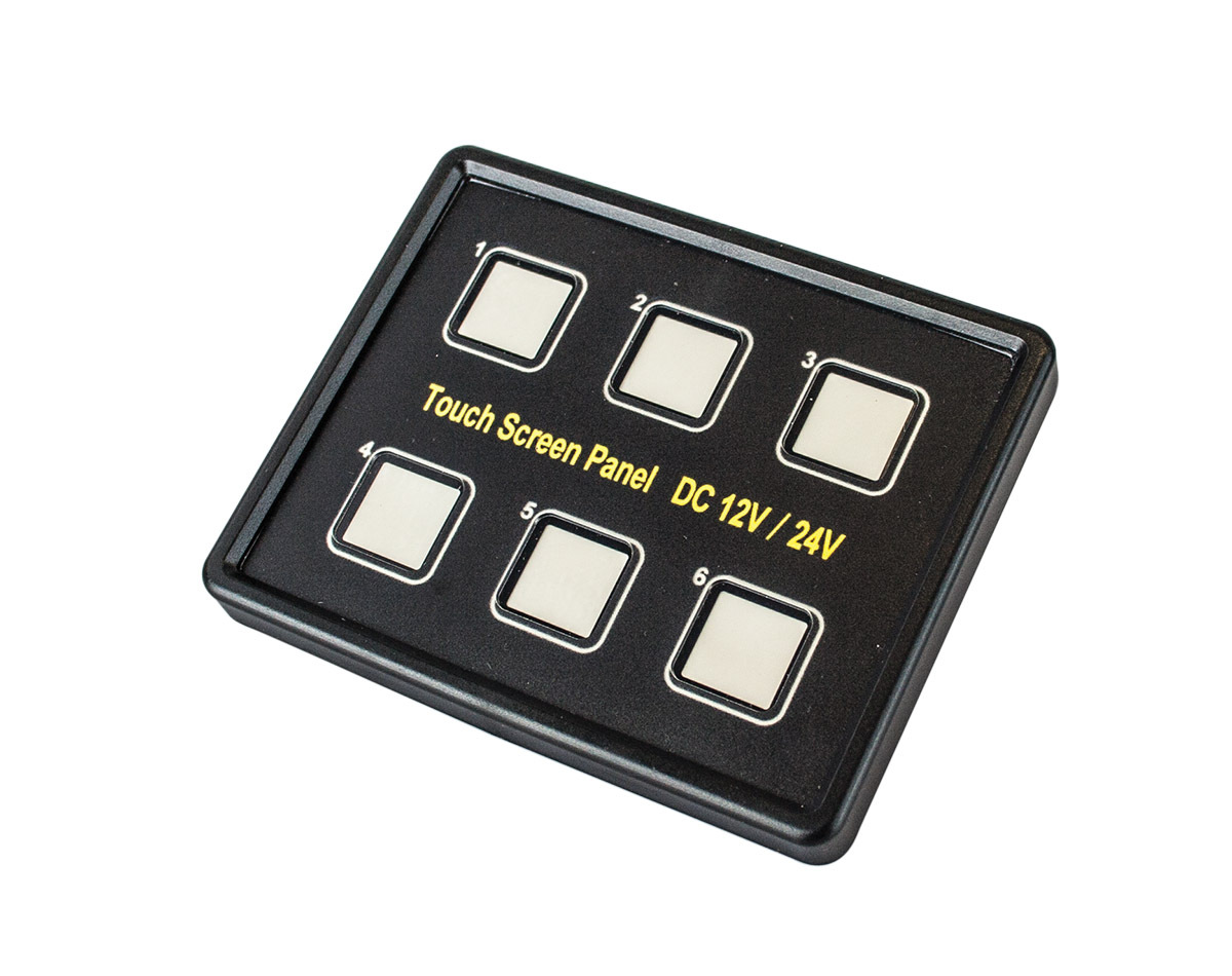 12V/24V Touch Screen Switches Panel 6 Gang LED Switch Panel Slim Touch