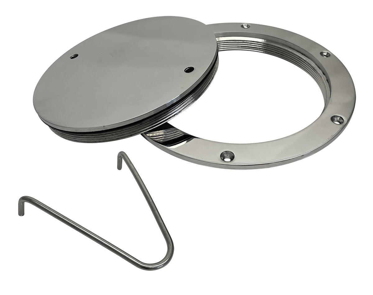Frank Marine 170mm Stainless Steel Inspection Port / Deck Plate – 135mm ID, With Key, 316 SS
