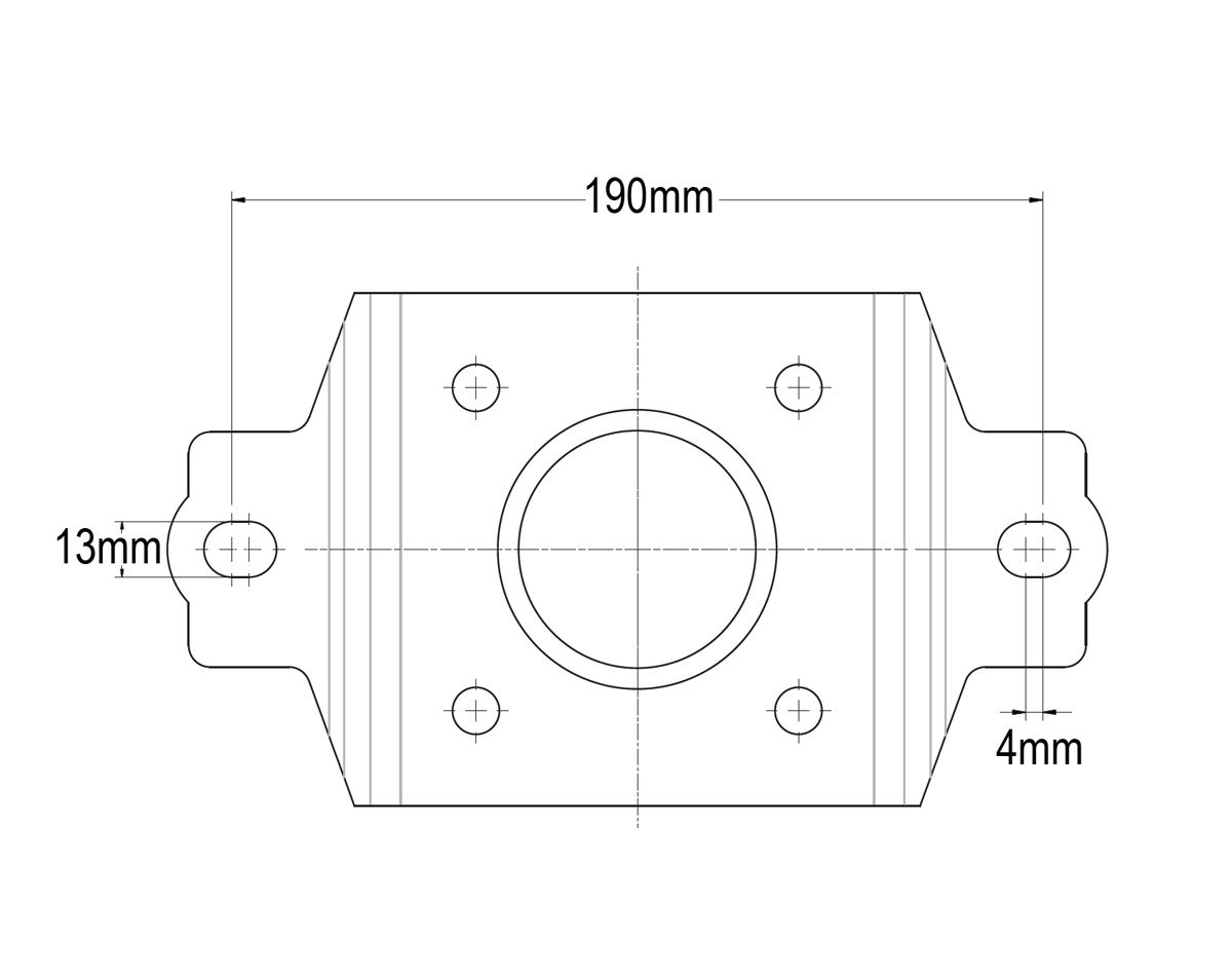 Bolt-on/weld-on Swivel Clamp - Dimensions