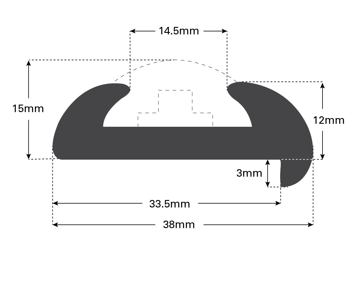 Gunwale Boat Trim PVC or Aluminium 38mm