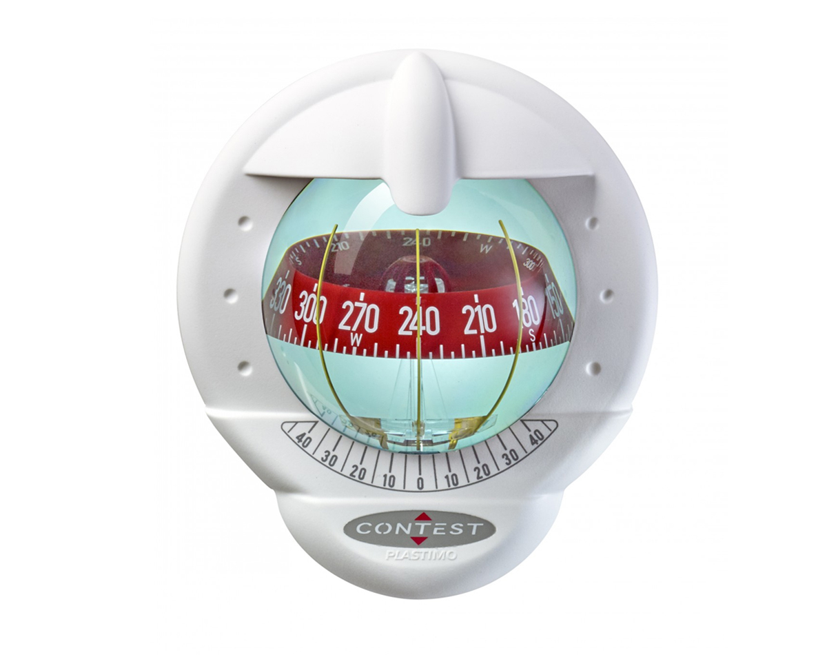 [RWB8062] Contest 101 Sailboat Compass Vertical Mount White/Red