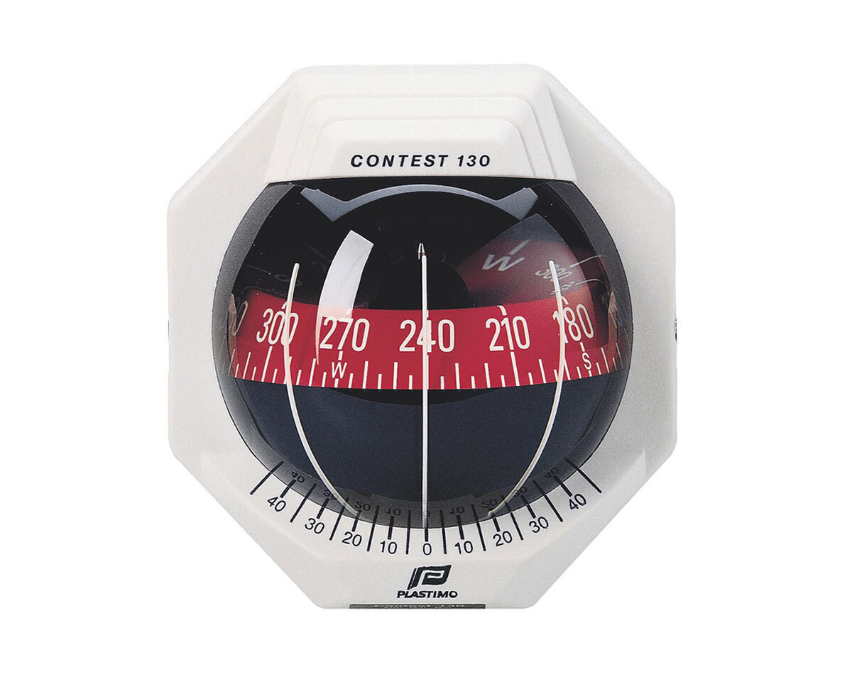 [RWB8072] Contest 130 Sailboat Compass Vertical Mount White/Red