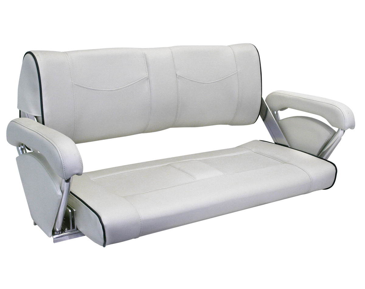 ST90 Double Flip-Back Seat Off White/Dark Blue Piping