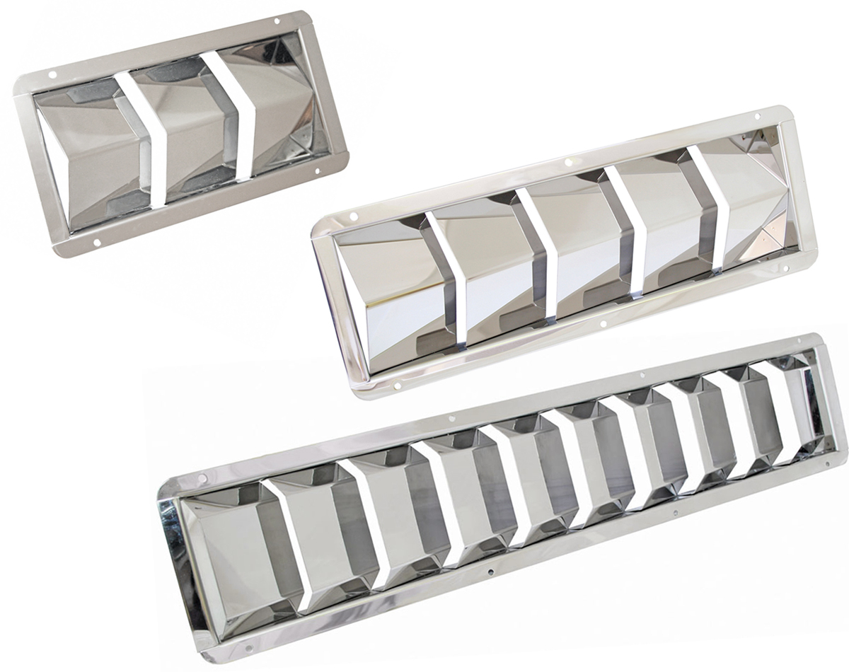 ANGGREK Marine Vent Grille,Marine Louvre,Marine Vent Grille Square Stainless Steel 5 Slot Grid Cover Boat Shutters Blind Louver