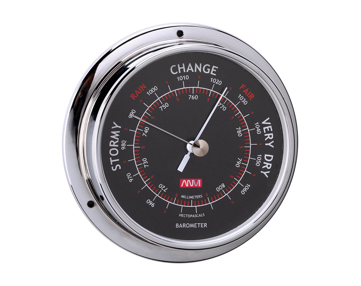 Barometer Chrome Plated Brass 95mm Face