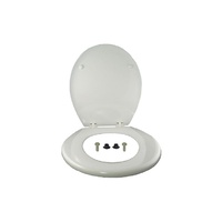 Large Size White Wooden Toilet Seat and Lid