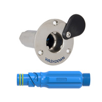 Deckwash Connector Stainless Steel with Straight Hose Adaptor