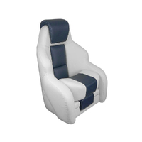 RS56 Blue-Water High Back Flip-Up Boat Seat Off-White/Dark Blue