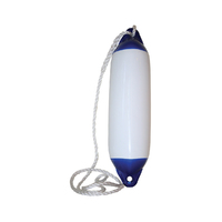 Boat Fender & Lanyard - White with Blue Tops