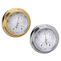 Barometer Thermometer & Hygrometer Brass White Face 120mm