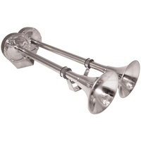 Marine Air Horn - Stainless Steel Dual Trumpet