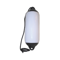Boat Fender with Double Braid Lanyard - White & Black Tops