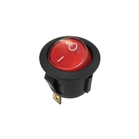 Round Rocker Switch with LED Indication Red 20A 12V