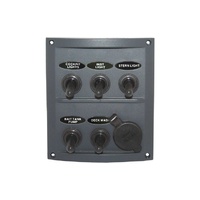 5 Gang Toggle Switch Panel with Cigarette Power Socket