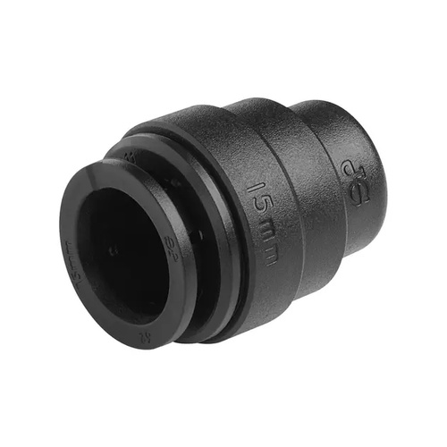 Black Acetal Tube End Stop 15mm