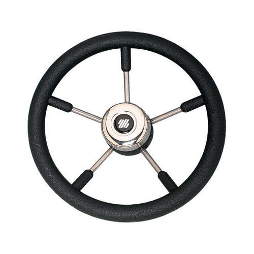 Steering Wheel V57B 5 Spoke Stainless Steel Black 350mm