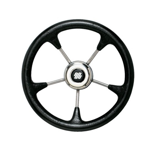 Steering Wheel V52B 320mm 5 Spoke Stainless Steel Black 