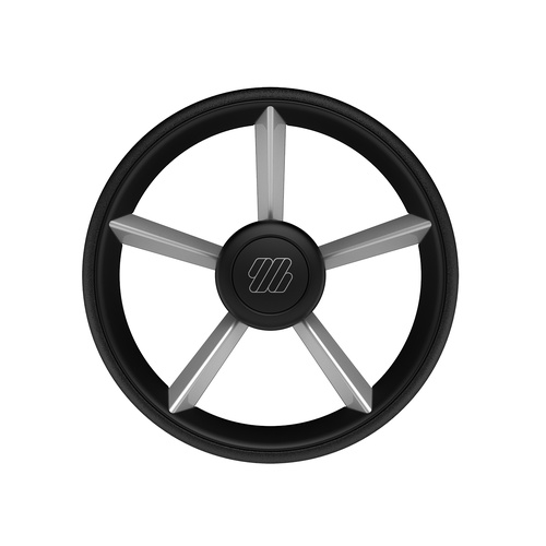 Steering Wheel V76 Black & Silver 320mm