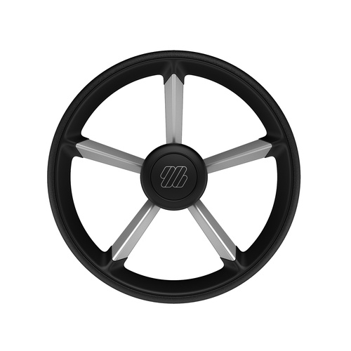Steering Wheel V75 Black & Silver 350mm
