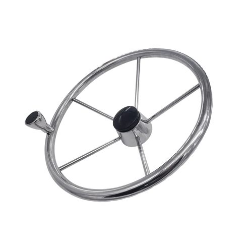 Steering Wheel Stainless Steel 5 Spoke with Knob 457mm