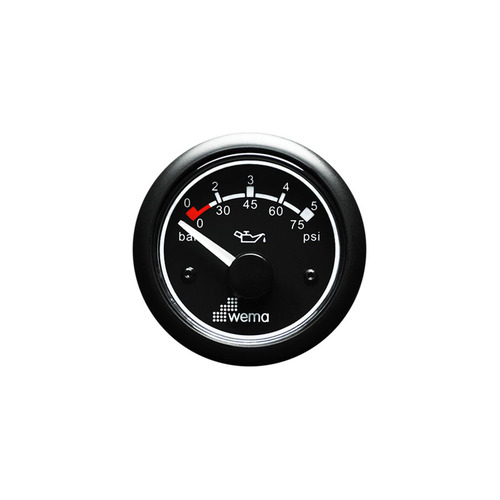 Wema Oil Pressure Gauge Black 0-5 Bar