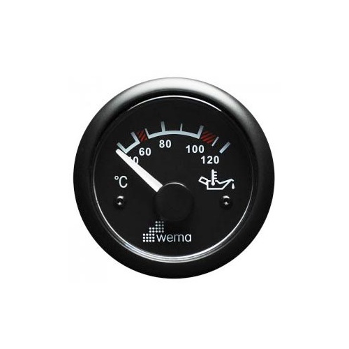 Wema Oil Temperature Gauge Black 40-120 Deg