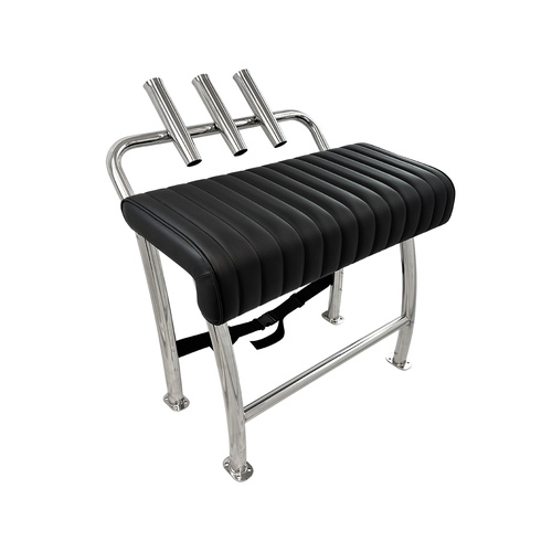 Leaning Post Seat Bench with Rod Holders