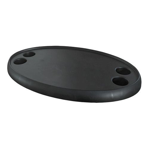Plastic White Table Top Oval Shape with Cup Holders 760x460mm