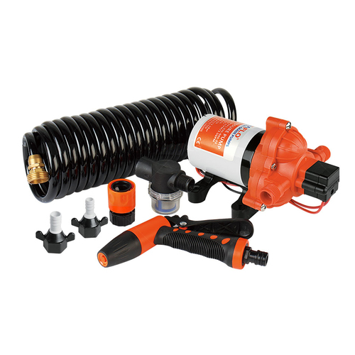 Seaflo Washdown Pump Kit 3GPH 70PSI with 6m Hose Coil