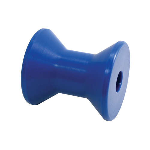 Bow Roller HDPE 74x70mm x 17mm Bore Blue