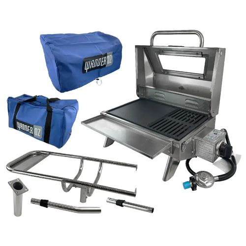 Portable Stainless Steel BBQ Complete Set with Rail Mount Rack