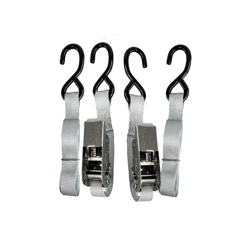 Tie-Down Ratchet Stainless Steel 200kg 1.8m x 25mm Pair