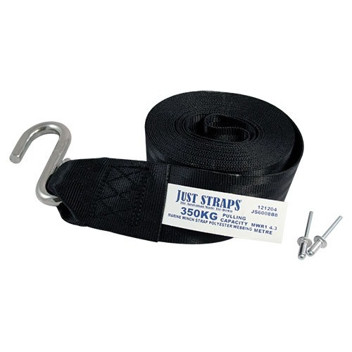 Boat Trailer Winch Strap with S Hook 50mm x 4.3m