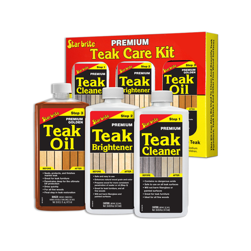 Premium Teak Care Kit with 3x 473ml Bottles