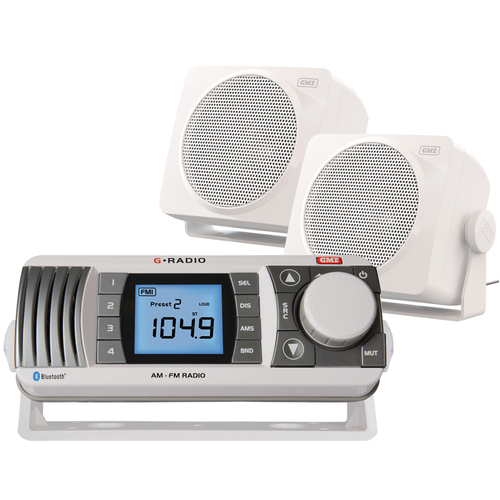 GME Marine Bluetooth AM/FM Radio with 2x S3 Speakers