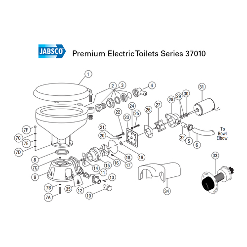 Jabsco Spare Parts Guide for Premium Series 37010 Electric Toilets