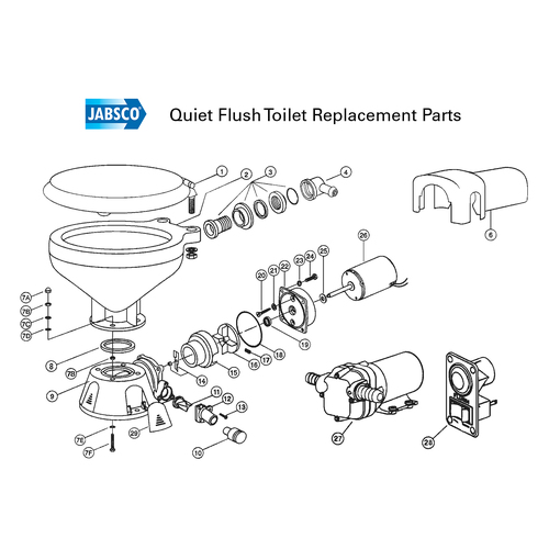 Jabsco Spare Parts Guide for Quiet Flush Electric Toilets
