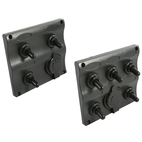 Water Resistant Wave Switch Panels with Plug Socket