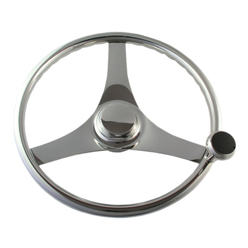 Steering Wheel Stainless Steel with Grips & Speed Knob