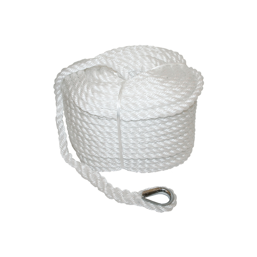 Polyethylene 3 Strand Silver Anchor Rope Coils with Stainless Steel Thimble