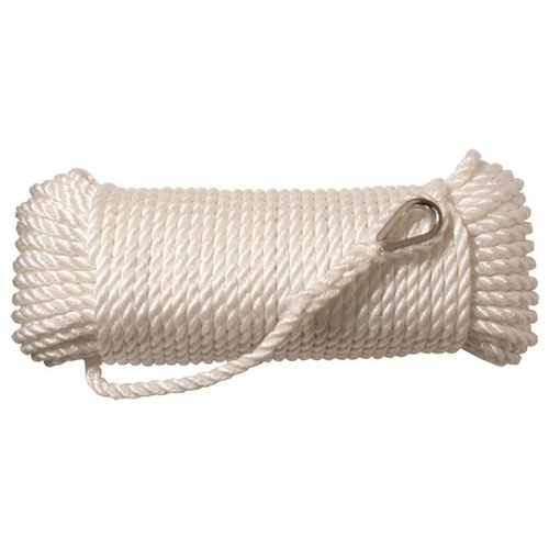 Polyethylene 3 Strand Silver Anchor Rope Hanks with Stainless Steel Thimble