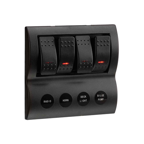 Narva LED 4-Way Switch Panel with Fuse or Circuit Breaker Protection