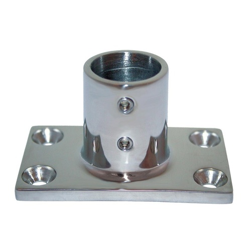 Rail Fitting Deck Mount Rectangle Base S/S 90deg