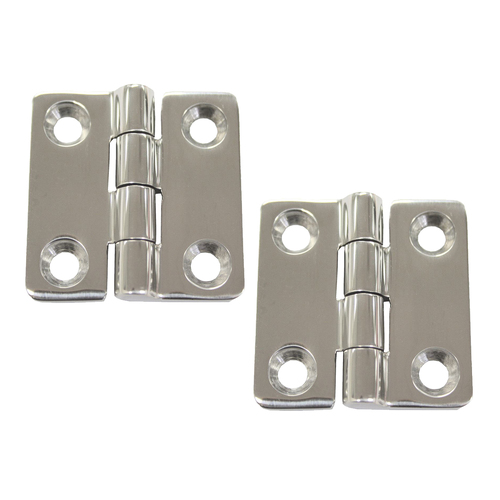 Butt Hinge Low Profile Stainless Steel 50mm Pair